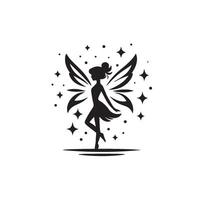 Silhouette of a Fairy With Sparkles vector