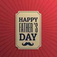 happy father's day label in red background vector