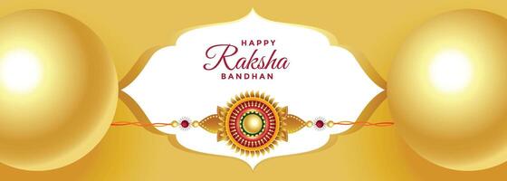 hermosa dorado rakshan Bandhan festival bandera vector