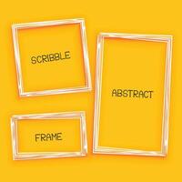 abstract scribble frame on yellow background vector