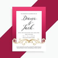 beautiful floral wedding card design vector