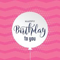 cute pink background happy birthday background vector