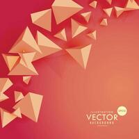 abstract red background with 3d polygon shapes vector