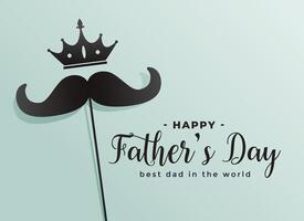 happy fathers day crown and mustache background vector