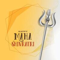 shivratri festival greeting with trishul vector