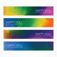 set of holi festival banners vector