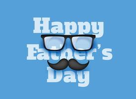 happy fathers day blue greeting background vector