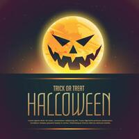 evil halloween ghost on moon background vector