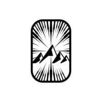 montaña aventuras Insignia logo gráfico ilustración en antecedentes vector