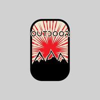 Mountain adventure badge logo graphic illustration on background vector