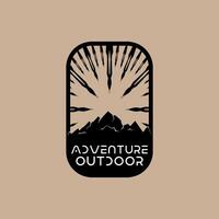 Mountain adventure badge logo graphic illustration on background vector