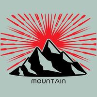 montaña aventuras Insignia logo gráfico ilustración en antecedentes vector