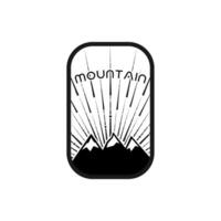 montaña aventuras Insignia logo gráfico ilustración en antecedentes vector