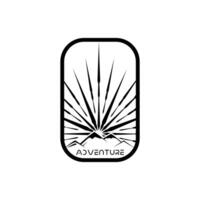 montaña aventuras Insignia logo gráfico ilustración en antecedentes vector