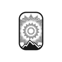 montaña aventuras Insignia logo gráfico ilustración en antecedentes vector