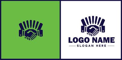 handshake logo icon for business brand app icon deal people friendship partnership cooperation vector