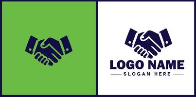 handshake logo icon for business brand app icon deal people friendship partnership cooperation vector