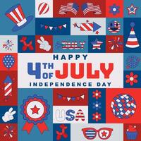 Happy 4th of july background for cover, poster, social media template vector