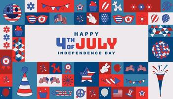 Happy 4th of july background for cover, poster, social media template vector