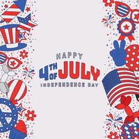 Happy 4th of july background vector