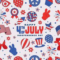 Happy 4th of july seamless pattern vector