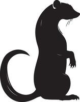 Weasel Silhouette Illustration White Background vector