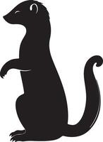 Weasel Silhouette Illustration White Background vector