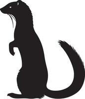 Weasel Silhouette Illustration White Background vector