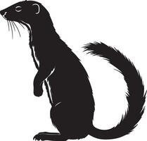 Weasel Silhouette Illustration White Background vector