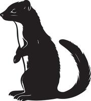 Weasel Silhouette Illustration White Background vector