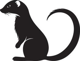 Weasel Silhouette Illustration White Background vector