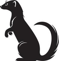 Weasel Silhouette Illustration White Background vector