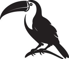 Toucan Silhouette Illustration White Background vector