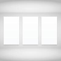 empty frames in white room vector