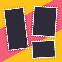 empty photo frame stylish background vector