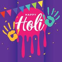 happy holi colorful greeting background vector