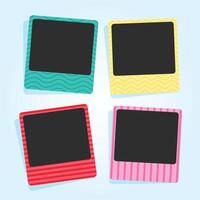 cute photo frames in different colors and patterns vector