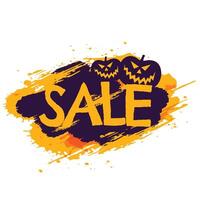 halloween sale banner with pumpkins vector