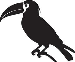 Toucan Silhouette Illustration White Background vector