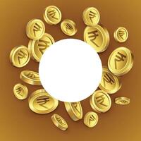 indian rupee golden coins background vector