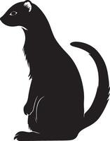 Weasel Silhouette Illustration White Background vector