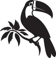 Toucan Silhouette Illustration White Background vector