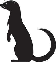 Weasel Silhouette Illustration White Background vector