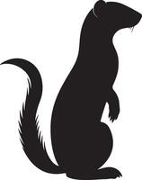 Weasel Silhouette Illustration White Background vector