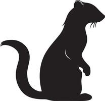 Weasel Silhouette Illustration White Background vector