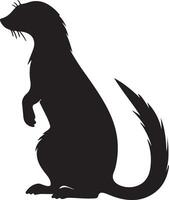 Weasel Silhouette Illustration White Background vector