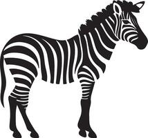 Zebra Silhouette Illustration White Background vector