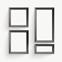 empty wall photo display frames vector