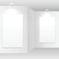 gallery interior with empty frames vector