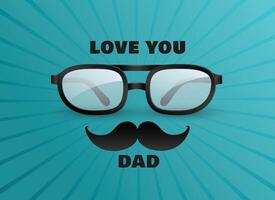love you dad greeting design vector